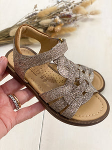 DIANETTI sandalo bimba in glitter nude
