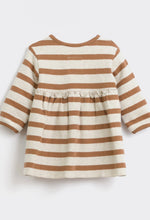 Carica l&#39;immagine nel visualizzatore di Gallery, PLAY UP abito bimba caldo cotone grigio mel righe cioccolato
