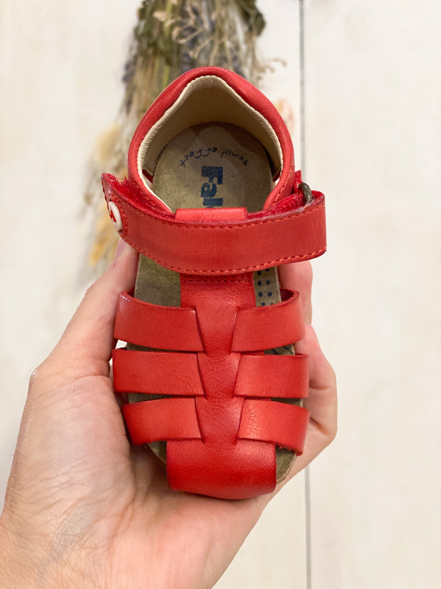 FALCOTTO sandali a gabbietta in pelle colore rosso