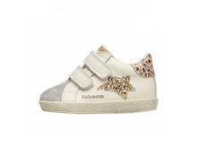 Carica l&#39;immagine nel visualizzatore di Gallery, FALCOTTO sneakers in pelle bianca stella glitter oro
