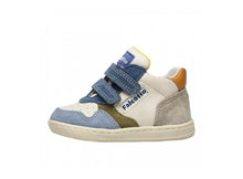 Carica l&#39;immagine nel visualizzatore di Gallery, FALCOTTO sneakers in pelle e suede azzurro e panna
