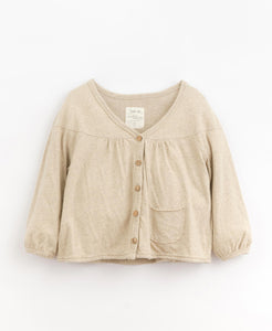 PLAY UP cardigan bambina cotone e lino colore sabbia