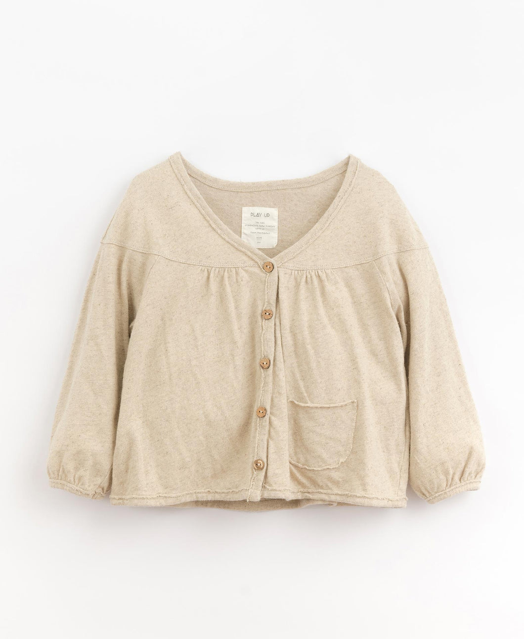 PLAY UP cardigan bambina cotone e lino colore sabbia