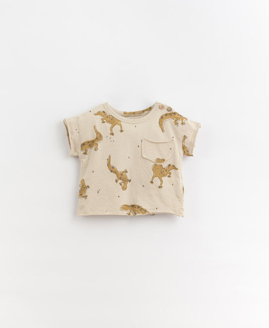 T-shirt bambino cotone stampa allover gechi