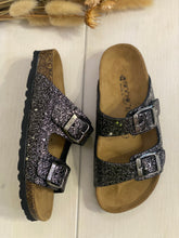 Carica l&#39;immagine nel visualizzatore di Gallery, BIOCHIC ciabatta in tessuto glitter colore nero
