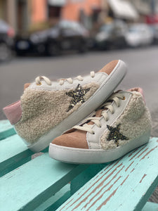 DIANETTI sneakers in pelle e pelliccetta ecologica