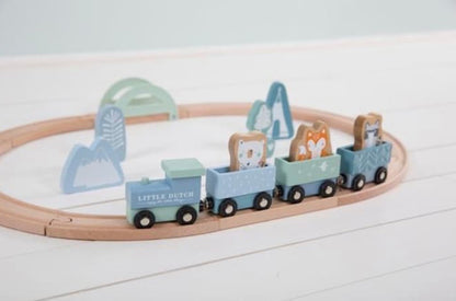 LITTLE DUTCH stazione ferroviaria legno blu