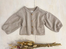 Carica l&#39;immagine nel visualizzatore di Gallery, PLAY UP cardigan bambina in maglia cotone colore beige
