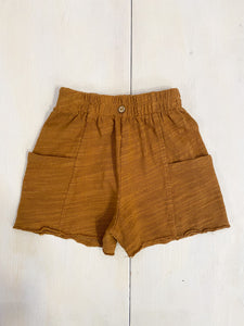 PLAY UP pantaloncino bambino in maglia di cotone colore curcuma