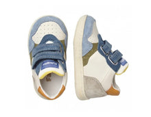 Carica l&#39;immagine nel visualizzatore di Gallery, FALCOTTO sneakers in pelle e suede azzurro e panna
