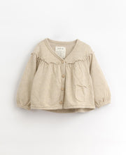 Carica l&#39;immagine nel visualizzatore di Gallery, PLAY UP cardigan bambina cotone e lino colore sabbia

