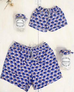WIKINI costume boxer uomo azzurro stampa galletti