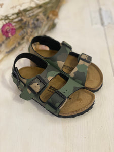BIRKENSTOCK Milano sandali bambino pelle camouflage verde