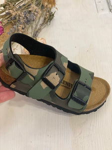 BIRKENSTOCK Milano sandali bambino pelle camouflage verde