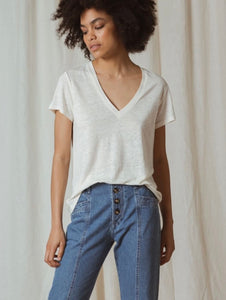 INDI & COLD T-shirt Donna in Lino colore bianco