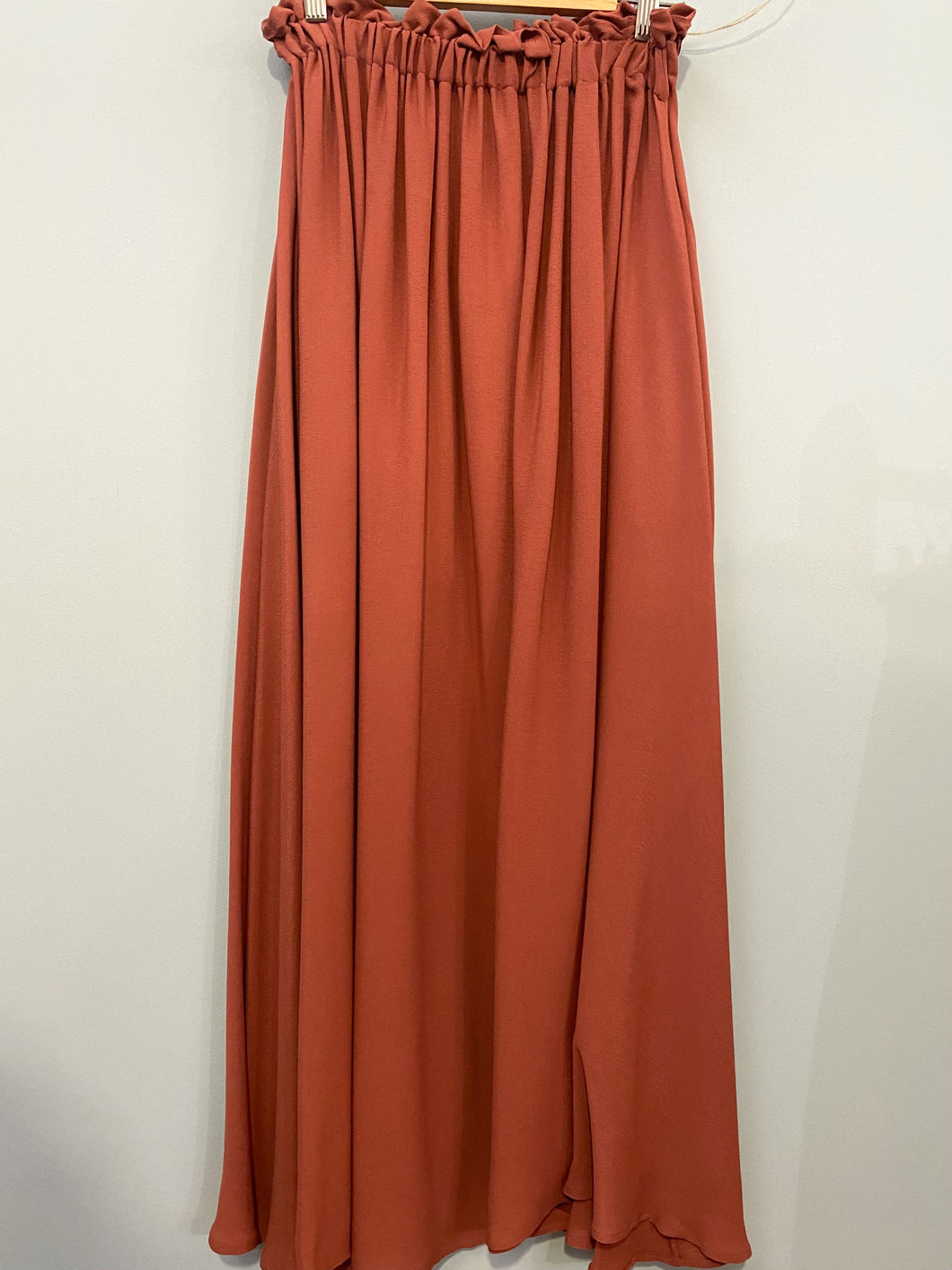 EMMA gonna lunga donna in crepon colore aragosta