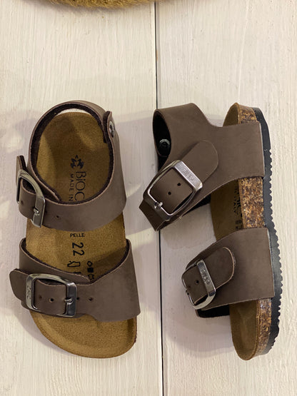 BIOCHIC sandalo in pelle colore marrone