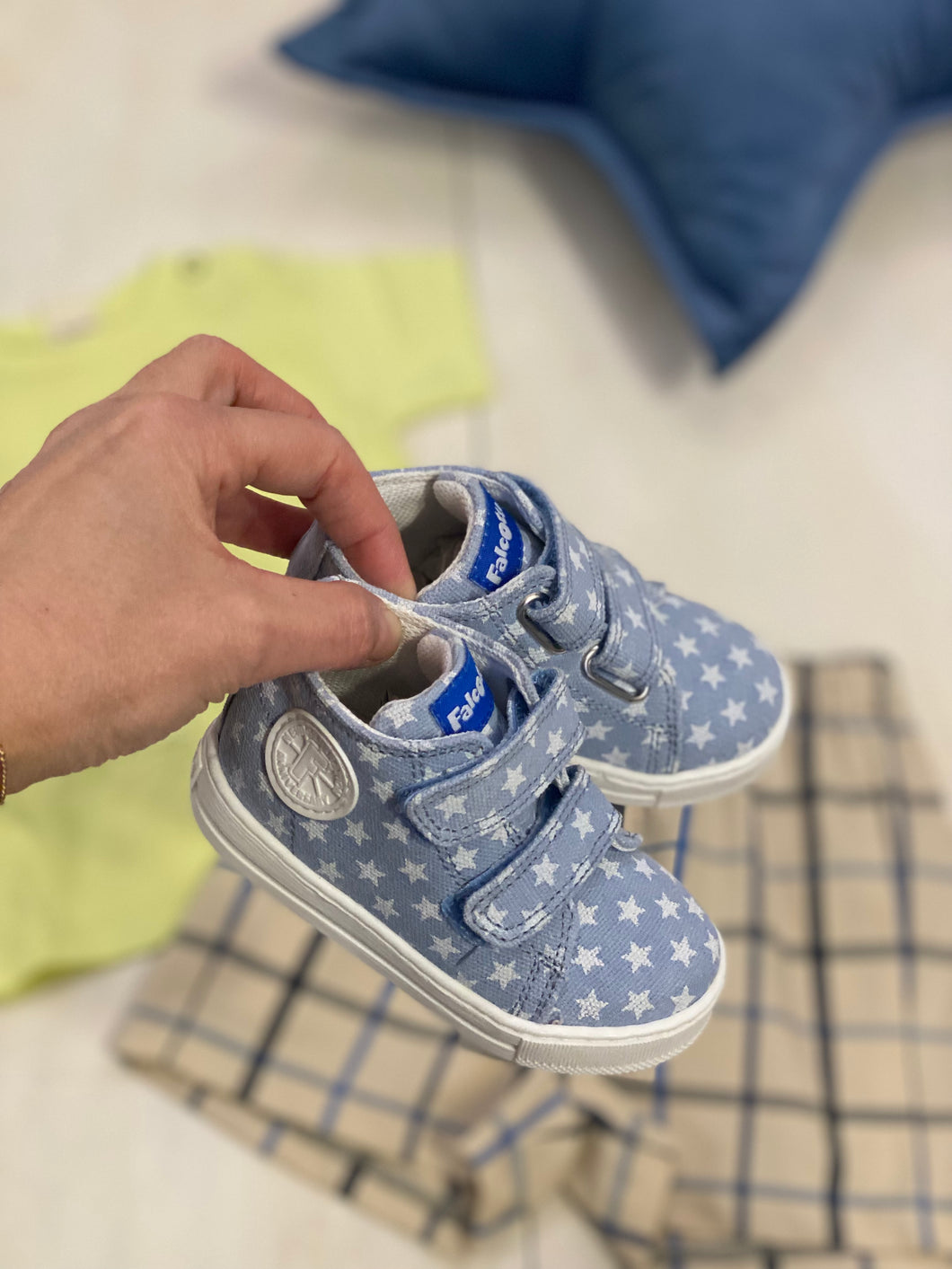 FALCOTTO sneaker in tela stampa stelle