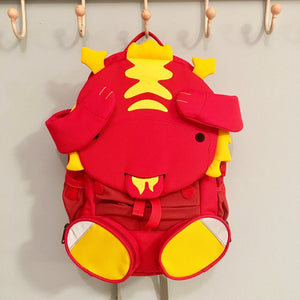 Zainetto drago per la scuola materna - Eco-Friendly - consigliato da 3 a 5 anni - pratico anche per le uscite con mamma e papà - spalline regolabili - cintura torace - imbottitura posteriore - strisce riflettenti
